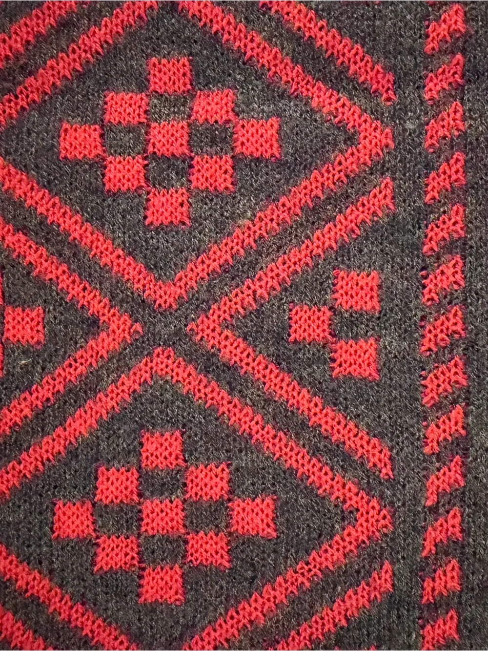 American Eagle Outfitters Red and Black Geometric Infinity Scarf